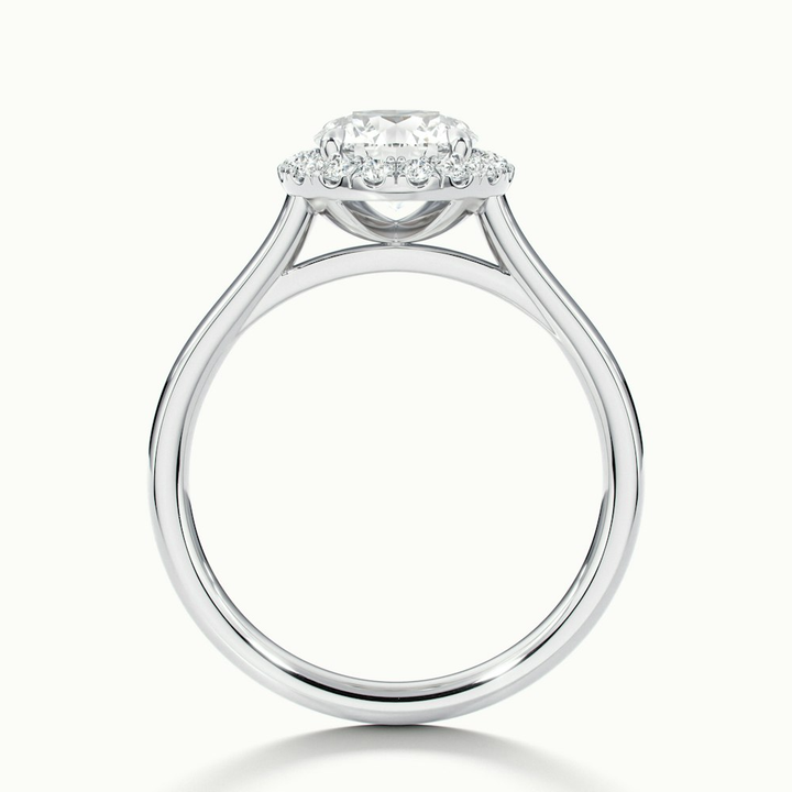 Bela 5 Carat Round Halo Pave Lab Grown Engagement Ring in 10k White Gold