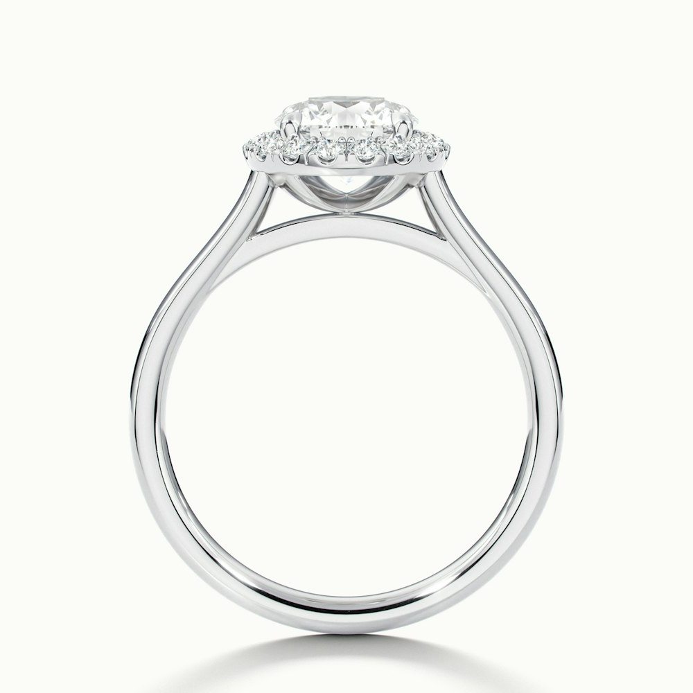 Bela 2 Carat Round Halo Pave Lab Grown Engagement Ring in 14k White Gold