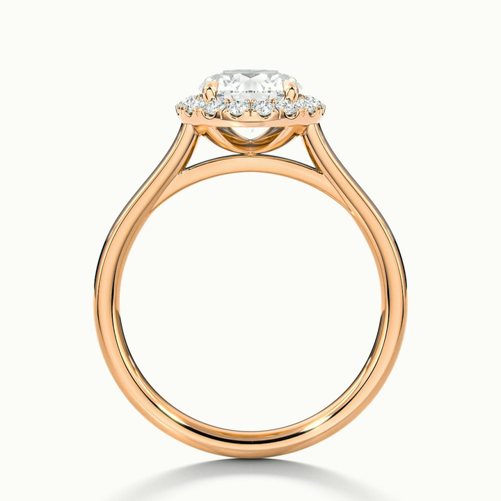 Ember 3 Carat Round Halo Pave Moissanite Diamond Ring in 10k Rose Gold
