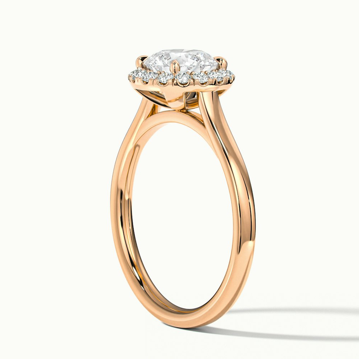 Ember 2 Carat Round Halo Pave Moissanite Diamond Ring in 10k Rose Gold