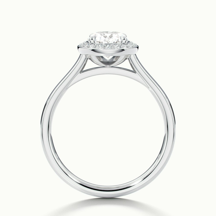 Carol 5 Carat Oval Cut Halo Lab Grown Engagement Ring in 18k White Gold