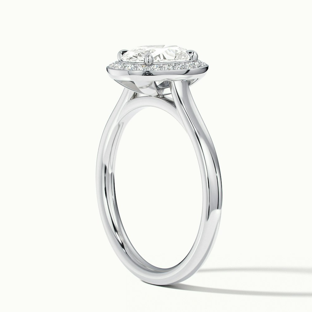 Carol 2 Carat Oval Cut Halo Lab Grown Engagement Ring in 10k White Gold