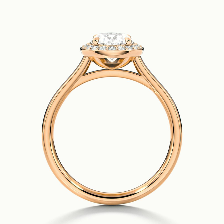 Carol 1 Carat Oval Cut Halo Lab Grown Engagement Ring in 14k Rose Gold