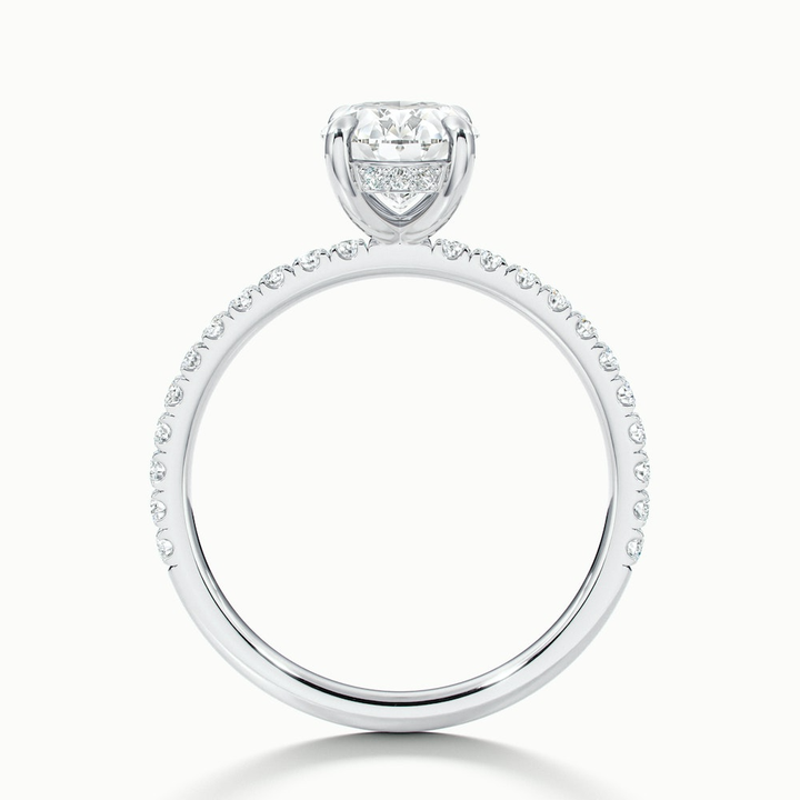 Chase 5 Carat Oval Hidden Halo Lab Grown Engagement Ring in 18k White Gold