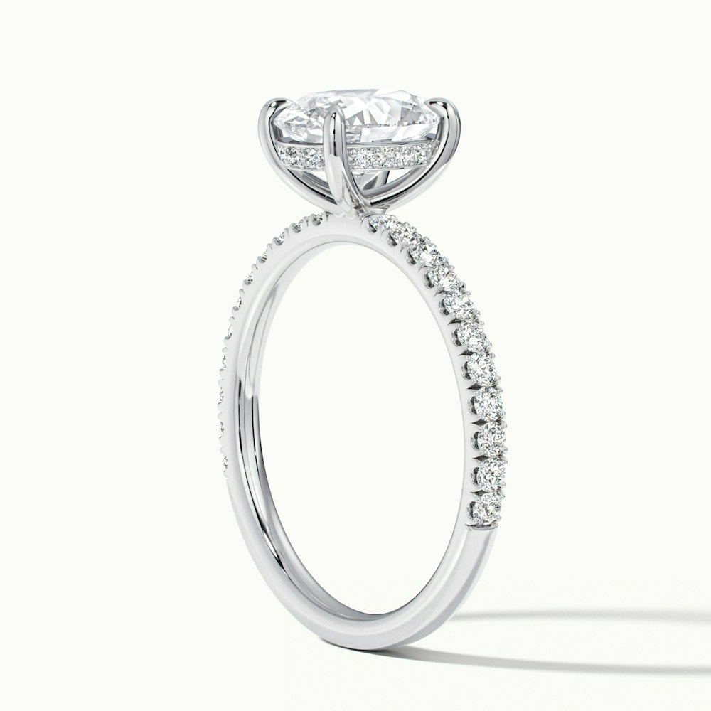 Eliza 1 Carat Oval Hidden Halo Moissanite Diamond Ring in Platinum