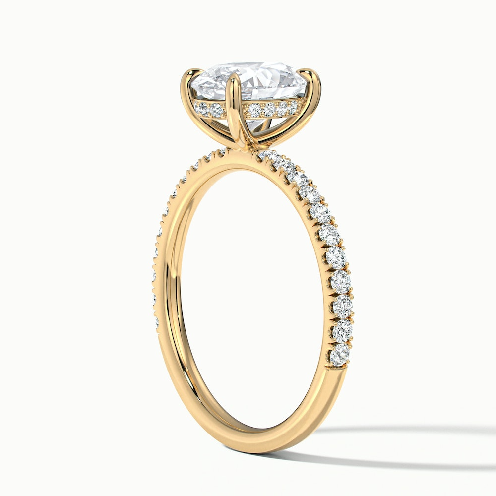 Chase 1 Carat Oval Hidden Halo Lab Grown Engagement Ring in 14k Yellow Gold