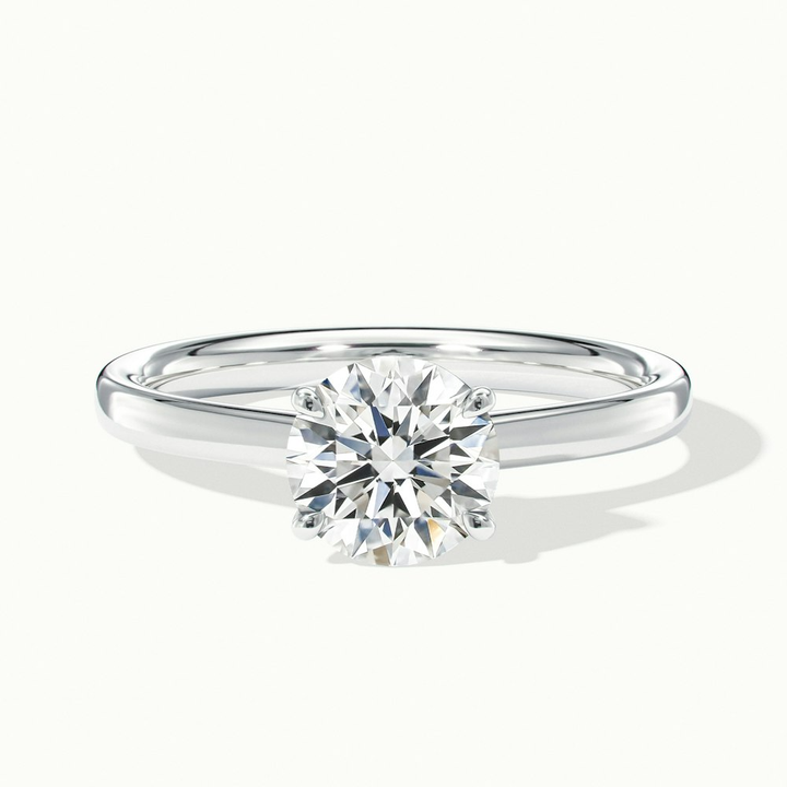 Ada 4 Carat Round Solitaire Lab Grown Engagement Ring in 10k White Gold