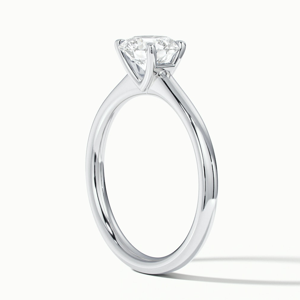 Ada 4 Carat Round Solitaire Lab Grown Engagement Ring in 10k White Gold