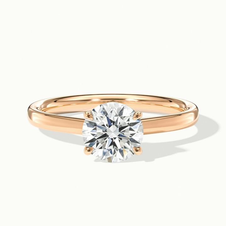April 3 Carat Round Solitaire Moissanite Diamond Ring in 10k Rose Gold