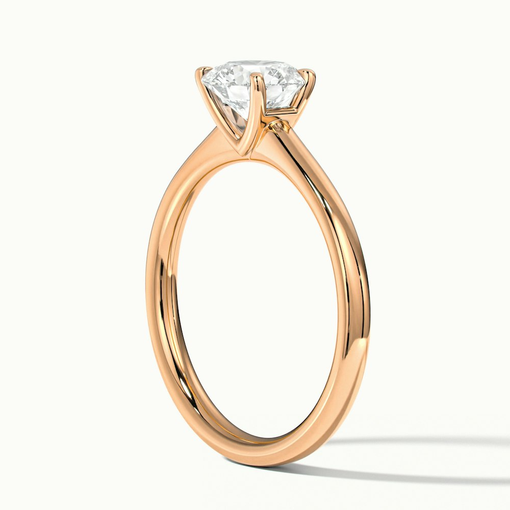 April 5 Carat Round Solitaire Moissanite Diamond Ring in 18k Rose Gold