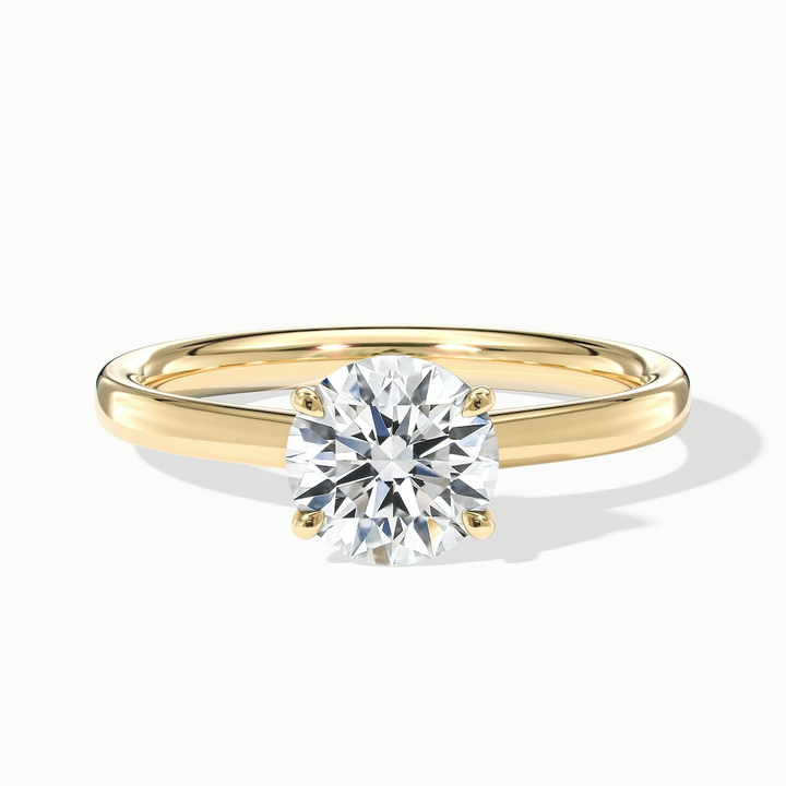 Ada 2 Carat Round Solitaire Lab Grown Engagement Ring in 10k Yellow Gold