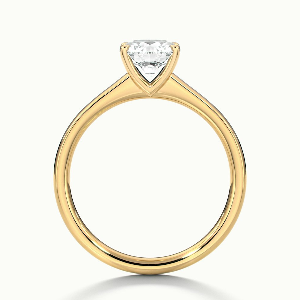 April 3 Carat Round Solitaire Moissanite Diamond Ring in 10k Yellow Gold