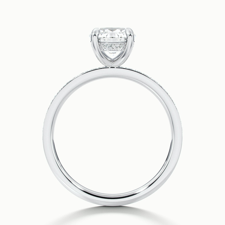 Cris 2 Carat Round Hidden Halo Pave Lab Grown Engagement Ring in 14k White Gold
