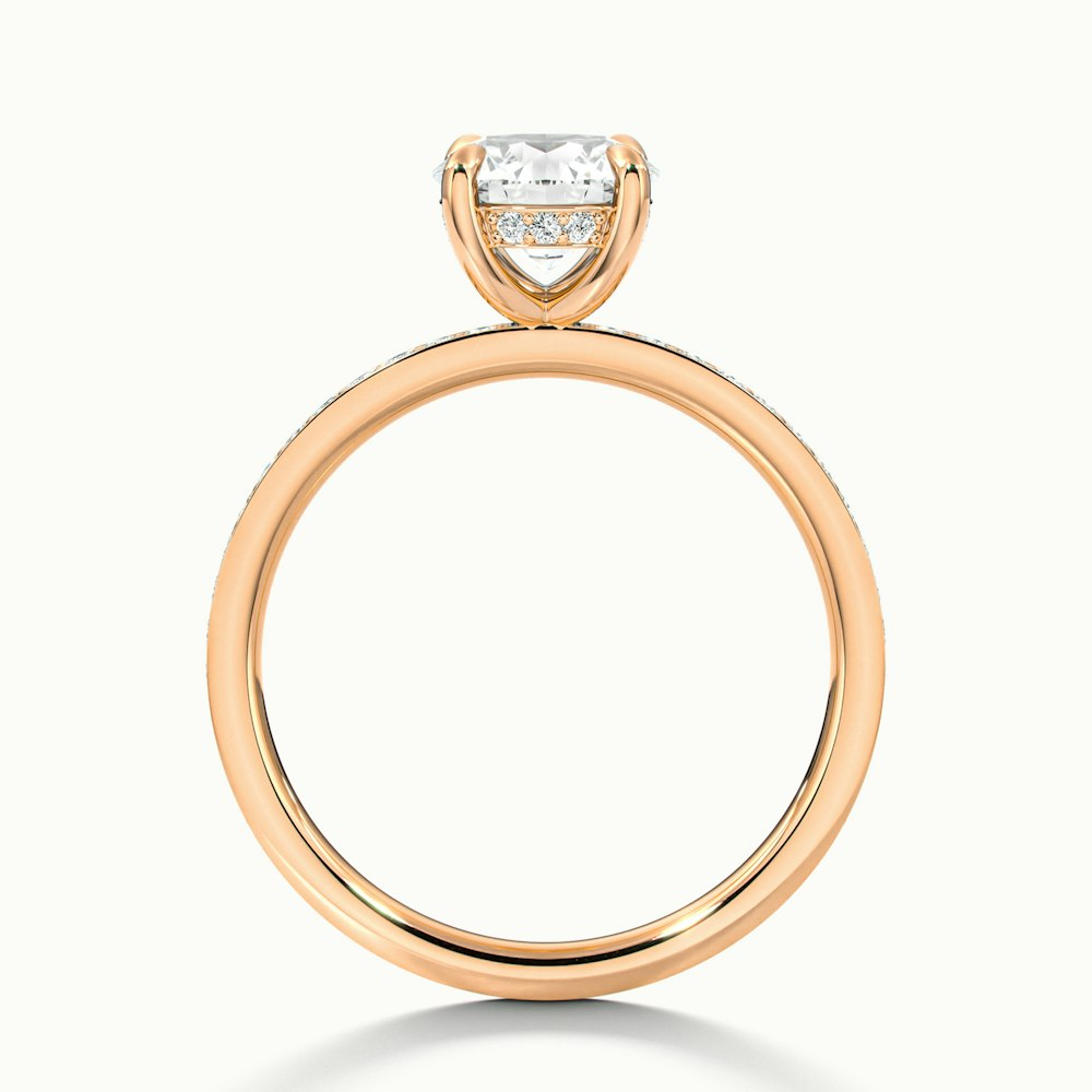 Julia 5 Carat Round Hidden Halo Pave Moissanite Diamond Ring in 18k Rose Gold