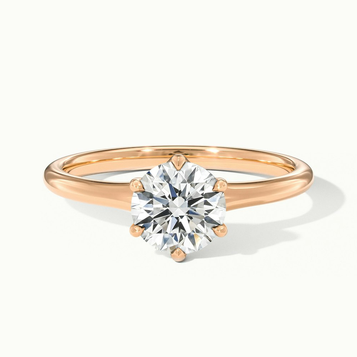 Gina 5 Carat Round Solitaire Lab Grown Engagement Ring in 18k Rose Gold