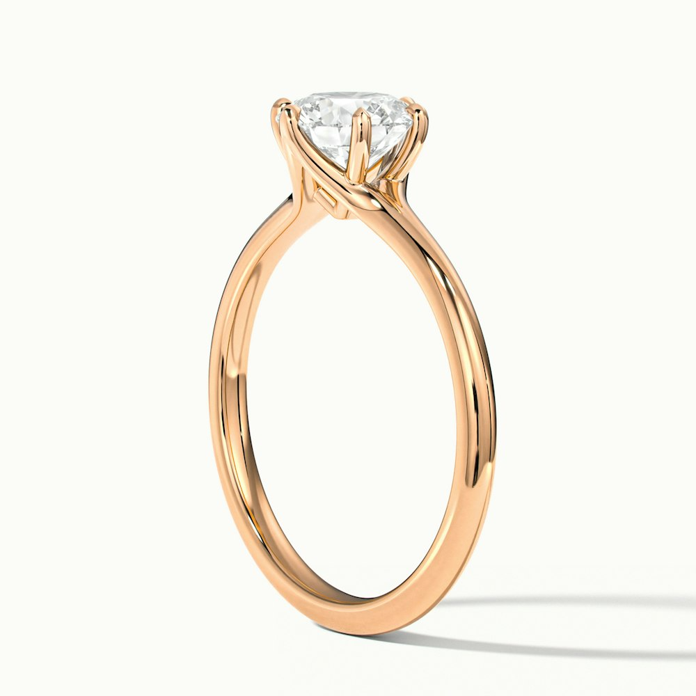 Gina 3 Carat Round Solitaire Lab Grown Engagement Ring in 10k Rose Gold