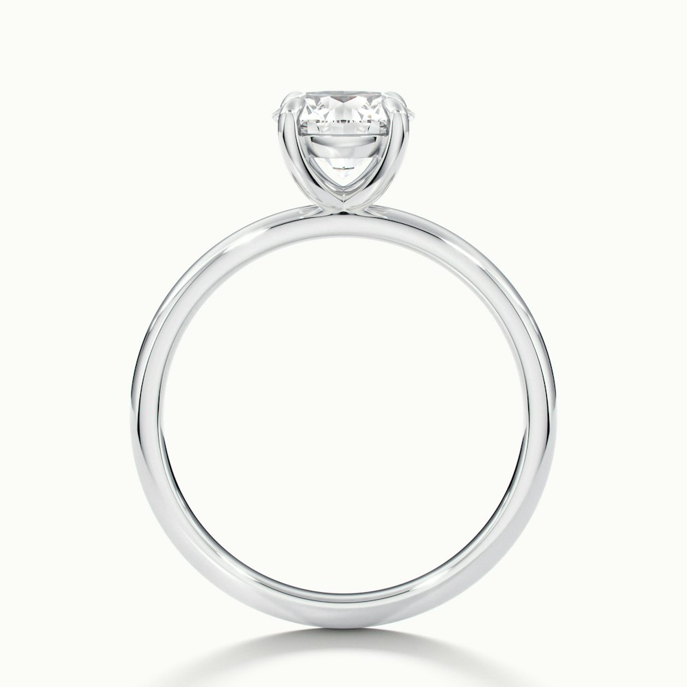 Grace 1 Carat Round Cut Solitaire Lab Grown Engagement Ring in 14k White Gold