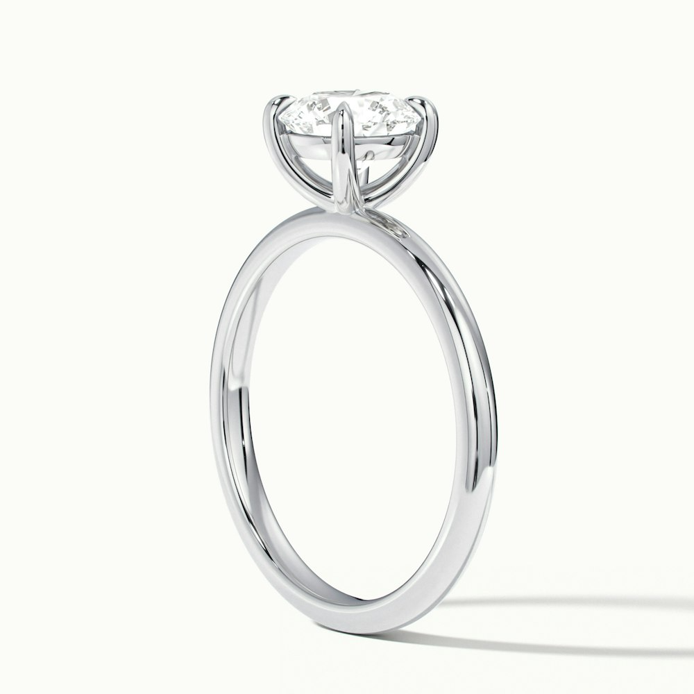 Grace 2 Carat Round Cut Solitaire Lab Grown Engagement Ring in 14k White Gold