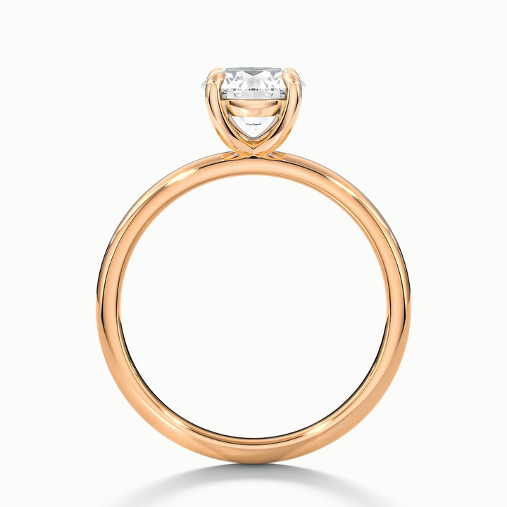 Jany 3 Carat Round Cut Solitaire Moissanite Diamond Ring in 10k Rose Gold