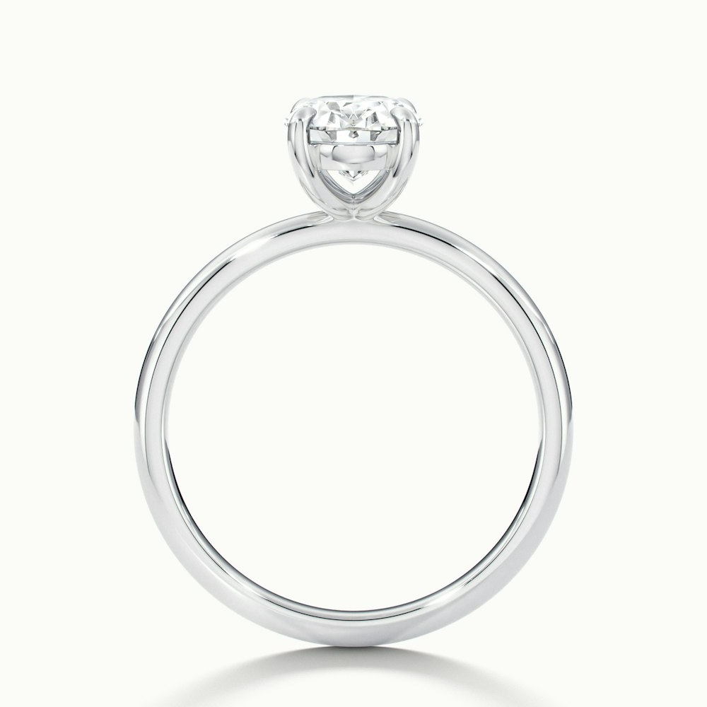 Hailey 5 Carat Oval Cut Solitaire Lab Grown Engagement Ring in 18k White Gold