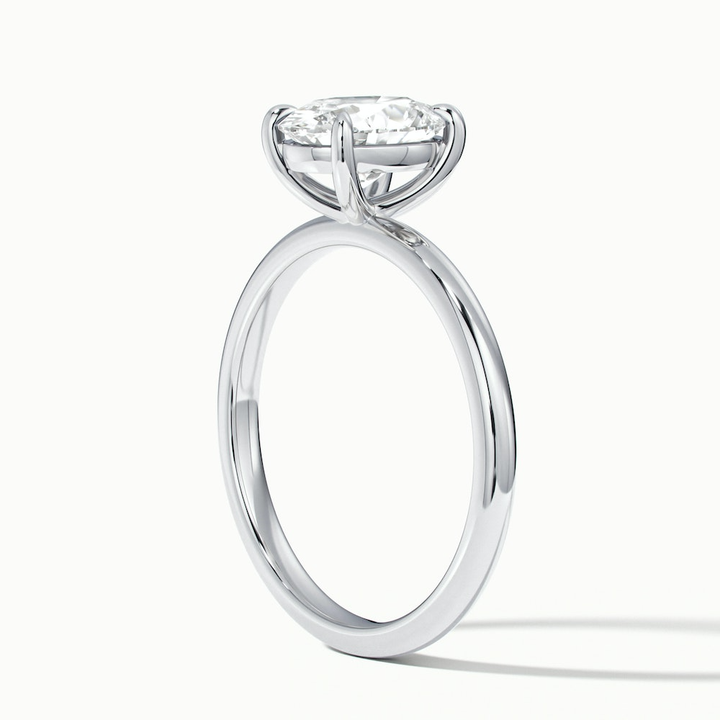 Hailey 5 Carat Oval Cut Solitaire Lab Grown Engagement Ring in 18k White Gold