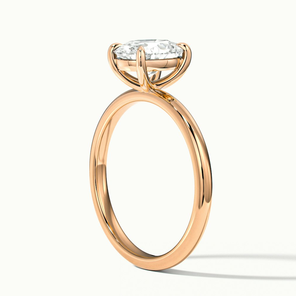 Hailey 3 Carat Oval Cut Solitaire Lab Grown Engagement Ring in 10k Rose Gold