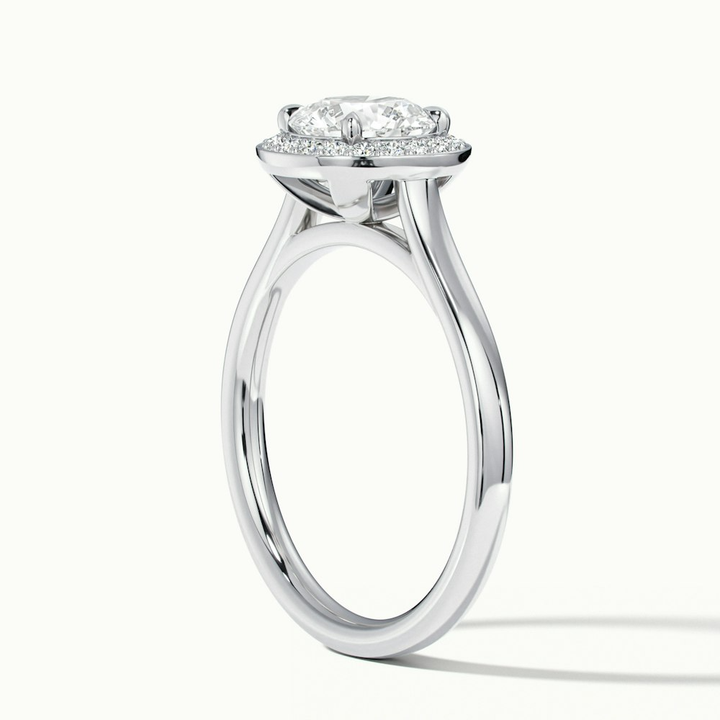 Helyn 1 Carat Round Halo Lab Grown Engagement Ring in 10k White Gold