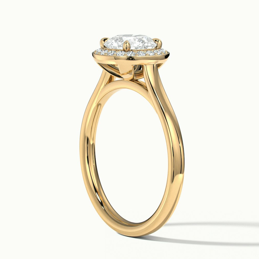 Helyn 2 Carat Round Halo Lab Grown Engagement Ring in 14k Yellow Gold