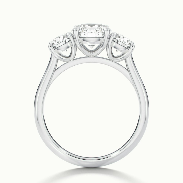 Ira 2 Carat Round Three Stone Lab Grown Engagement Ring in 14k White Gold