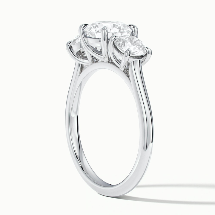 Ira 2 Carat Round Three Stone Lab Grown Engagement Ring in 14k White Gold
