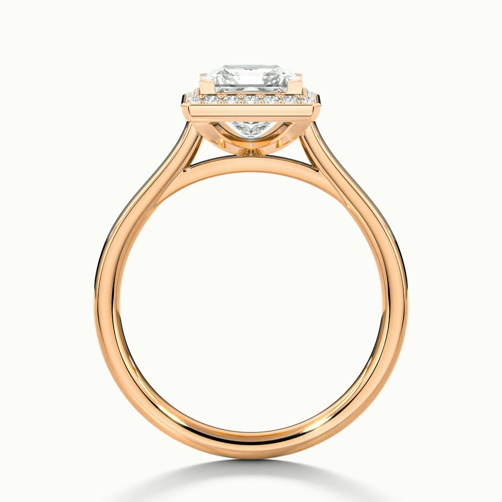 Fiona 2 Carat Princess Cut Halo Pave Moissanite Diamond Ring in 10k Rose Gold