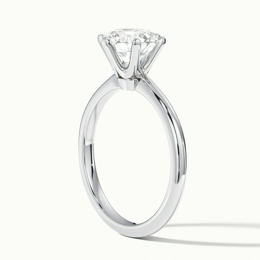 Emma 2 Carat Round Solitaire Lab Grown Engagement Ring in 14k White Gold