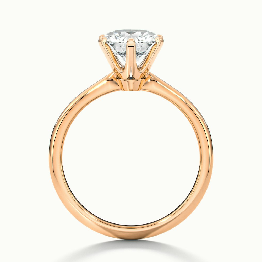 Flora 3 Carat Round Solitaire Moissanite Diamond Ring in 10k Rose Gold