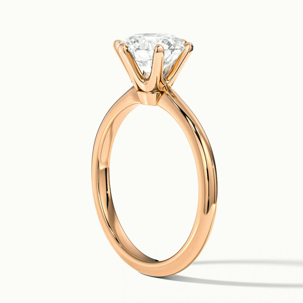 Emma 3 Carat Round Solitaire Lab Grown Engagement Ring in 10k Rose Gold