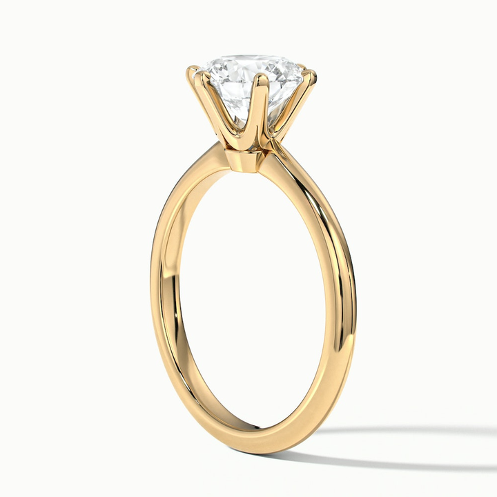 Flora 1 Carat Round Solitaire Moissanite Diamond Ring in 10k Yellow Gold