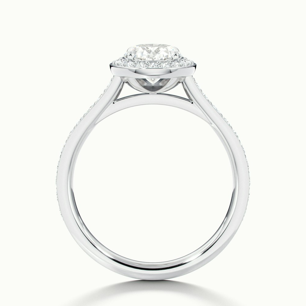 Erin 2 Carat Oval Halo Pave Lab Grown Engagement Ring in 10k White Gold