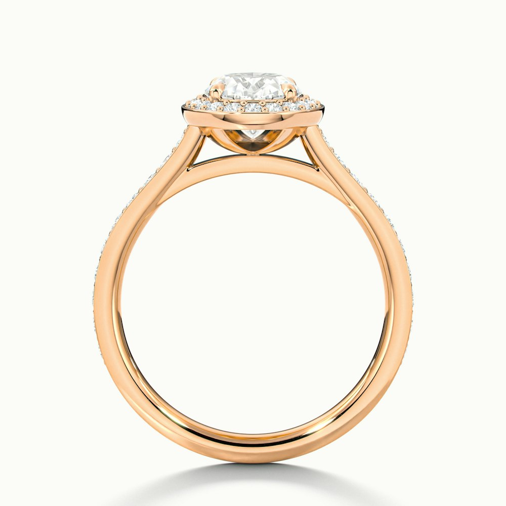 Jeri 1 Carat Cushion Cut Halo Lab Grown Engagement Ring in 10k Rose Gold