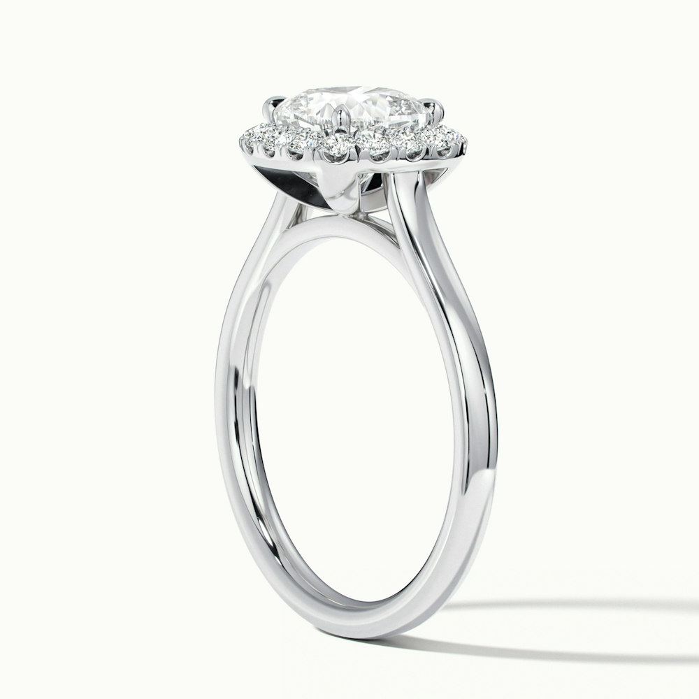 Jeri 2 Carat Cushion Cut Halo Lab Grown Engagement Ring in 14k White Gold