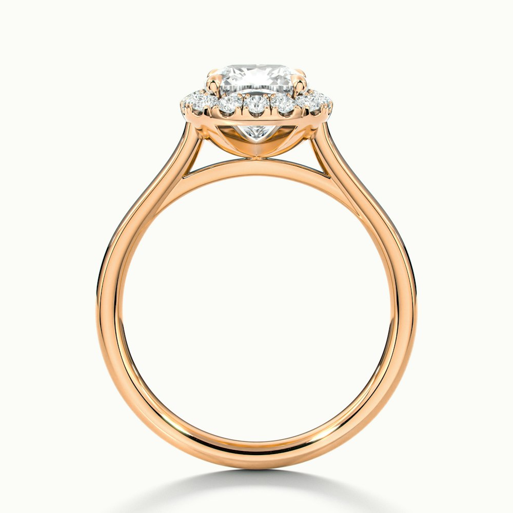 Dina 3 Carat Cushion Cut Halo Moissanite Diamond Ring in 10k Rose Gold