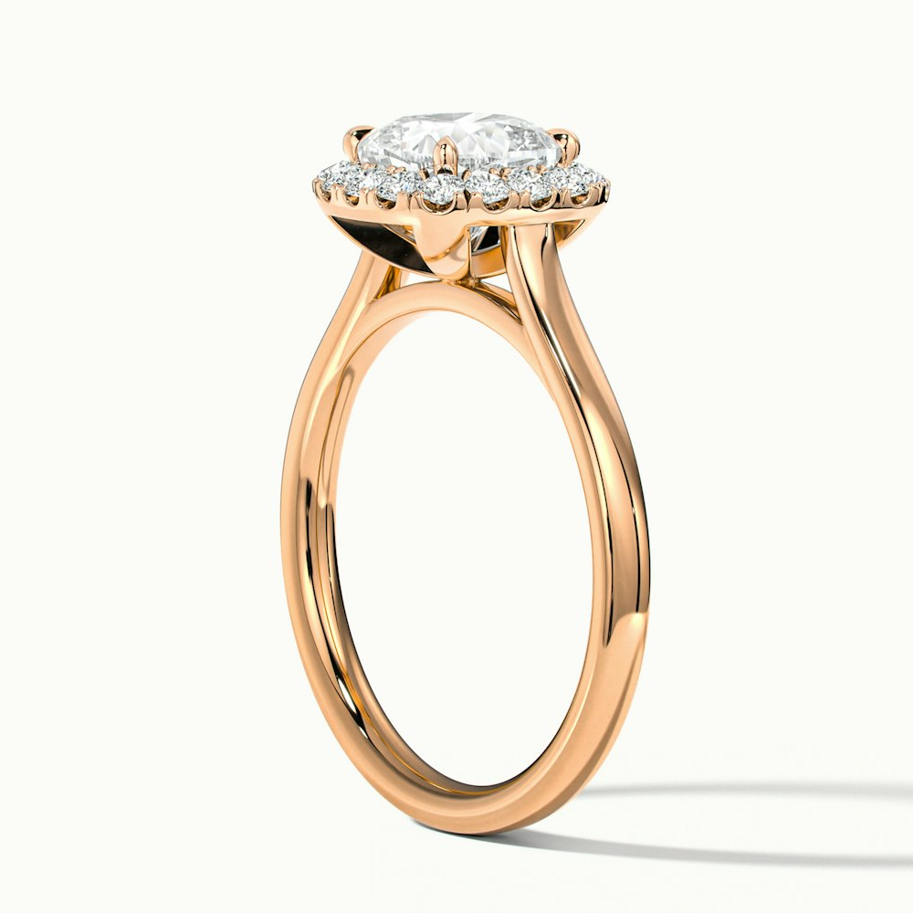 Dina 3 Carat Cushion Cut Halo Moissanite Diamond Ring in 10k Rose Gold