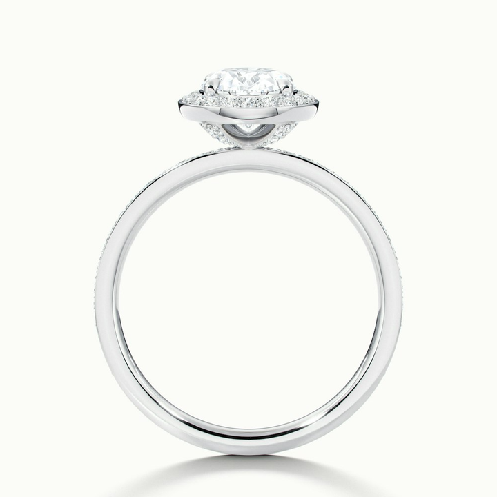 Eden 5 Carat Oval Halo Pave Lab Grown Engagement Ring in 18k White Gold