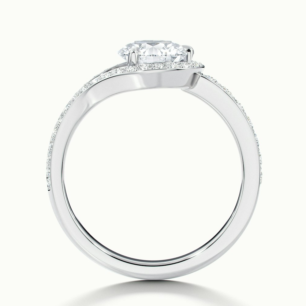 Avi 2 Carat Round Halo Pave Lab Grown Engagement Ring in 14k White Gold
