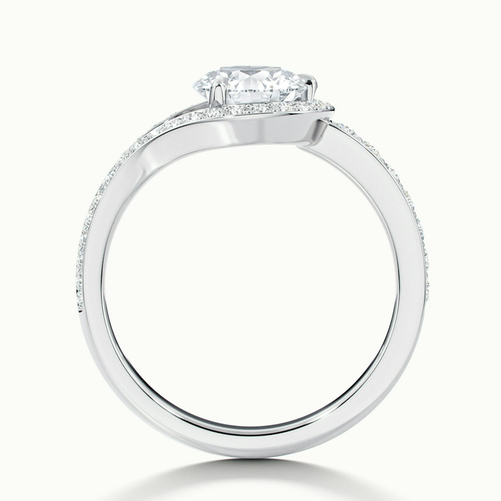 Avi 5 Carat Round Halo Pave Lab Grown Engagement Ring in 10k White Gold