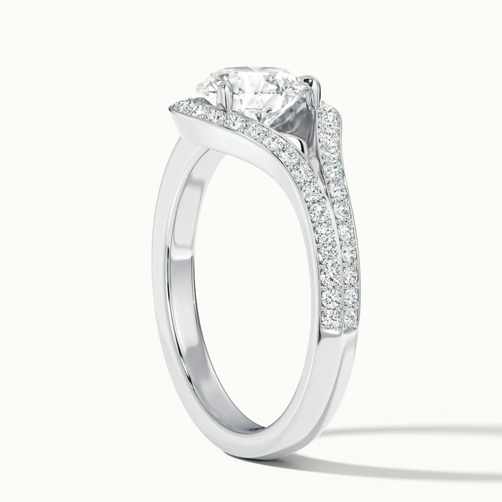 Avi 1 Carat Round Halo Pave Lab Grown Engagement Ring in 10k White Gold
