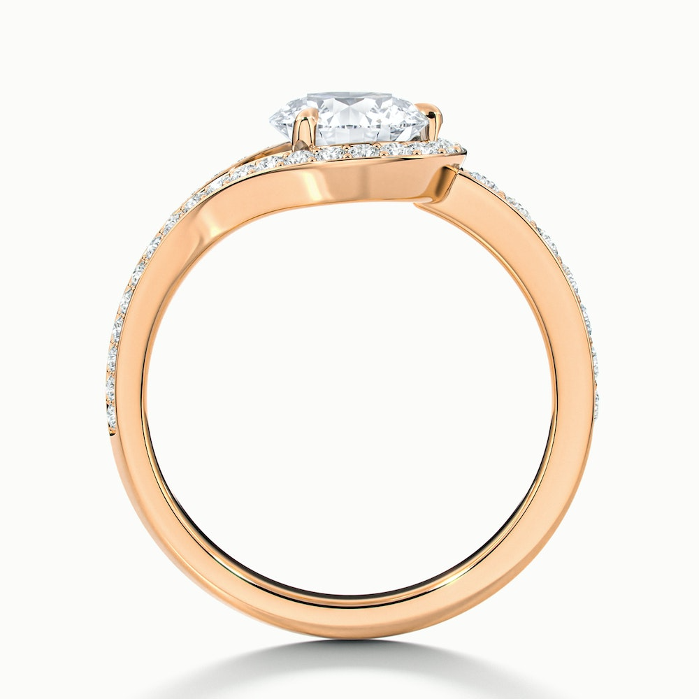 Avi 2.5 Carat Round Halo Pave Lab Grown Engagement Ring in 18k Rose Gold