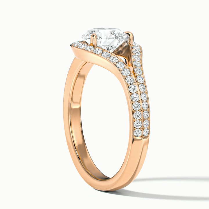 Avi 5 Carat Round Halo Pave Lab Grown Engagement Ring in 18k Rose Gold