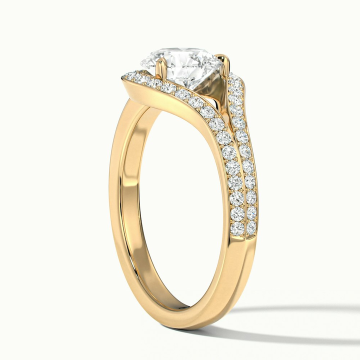 Avi 3 Carat Round Halo Pave Lab Grown Engagement Ring in 10k Yellow Gold