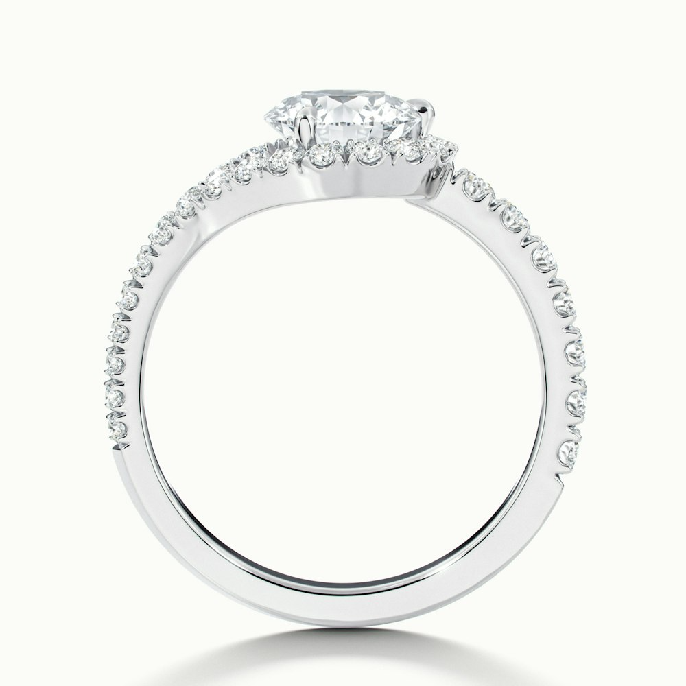 Callie 5 Carat Round Halo Scallop Moissanite Diamond Ring in 10k White Gold