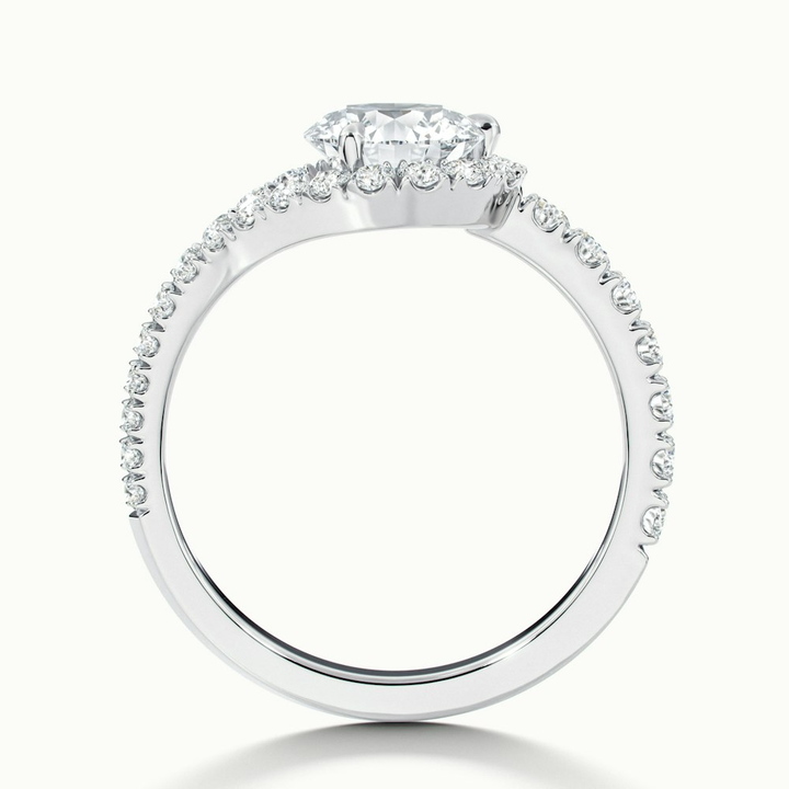 Callie 1.5 Carat Round Halo Scallop Moissanite Diamond Ring in 10k White Gold