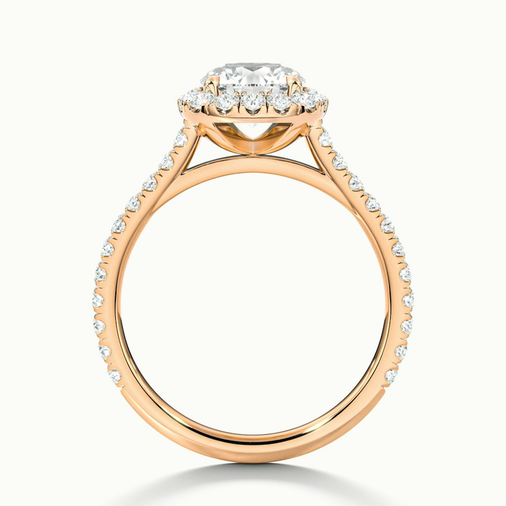 Anika 3 Carat Round Halo Pave Moissanite Diamond Ring in 10k Rose Gold